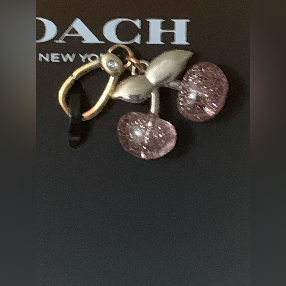 COACH Pink Collectible Signature Glittery Cherry Charm MSRP $45 w/Dust Bag - Picture 5 of 7